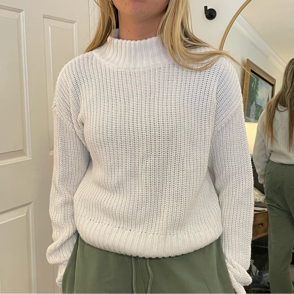 White turtleneck sweater